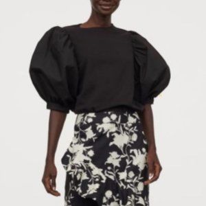 Johanna Ortiz x H&M Puff Sleeve Top BLACK